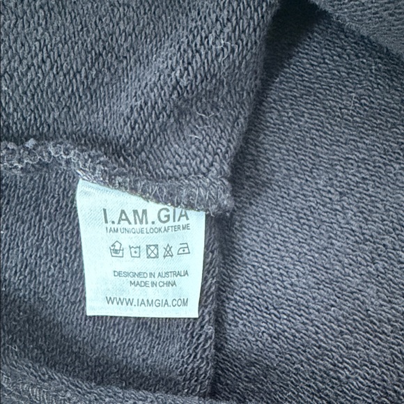 I.AM.GIA Black Reflective Cropped Hoodie - Picture 5 of 6